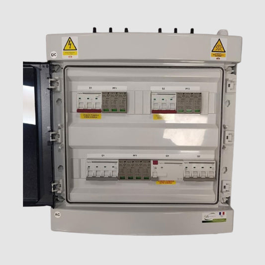 Coffret de Protection PV Duo AC-DC - 9Kw Triphasé - 2 Strings 2MPPT + 2 Strings 1MPPT - WA