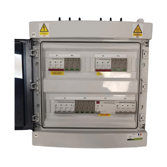 Coffret de Protection PV Duo AC-DC - 9Kw Triphasé - 2 Strings 2MPPT + 2 Strings 1MPPT - WA