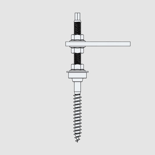 K2 Pattes / Vis double filetage pour Fibro Ciment s - M10 X 180