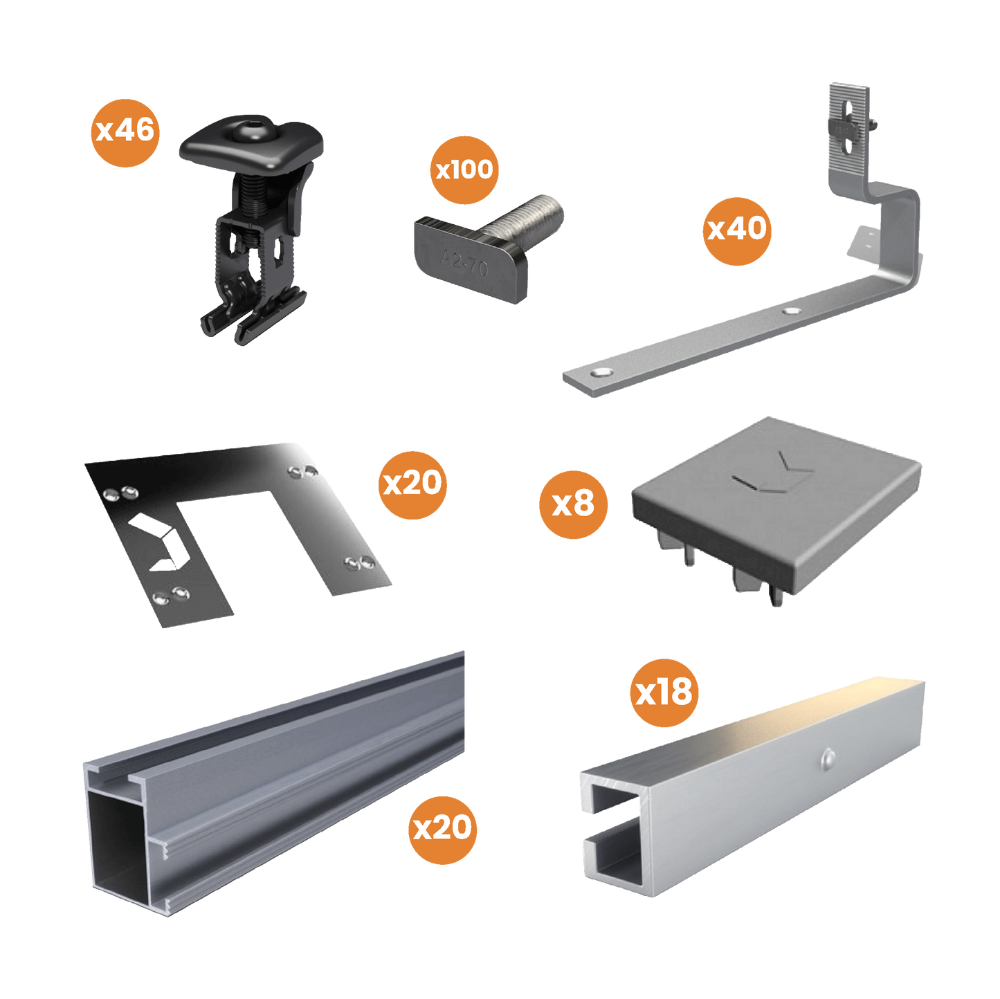 Kit Structure Renusol - Toiture Ardoise - Pour Panneaux Photovoltaïques