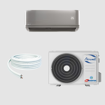 Kit Monosplit Gris Airwell Harmonia 3,51 / 3,81 Kw (Unité Extérieure + Intérieure Gris) + Liaison Frigorifique