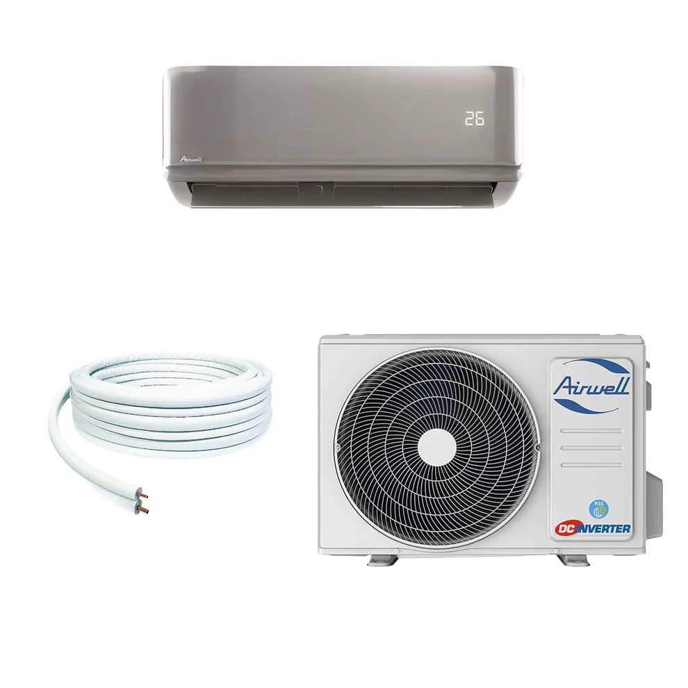Kit Monosplit Gris Airwell Harmonia 7,03 / 7,33 Kw (Unité Extérieure + Intérieure Gris) + Liaison Frigorifique