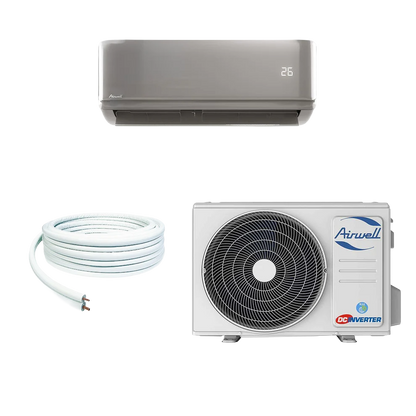 Kit Monosplit Gris Airwell Harmonia 2,64 / 2,92 Kw (Unité Extérieure + Intérieure Gris) + Liaison Frigorifique