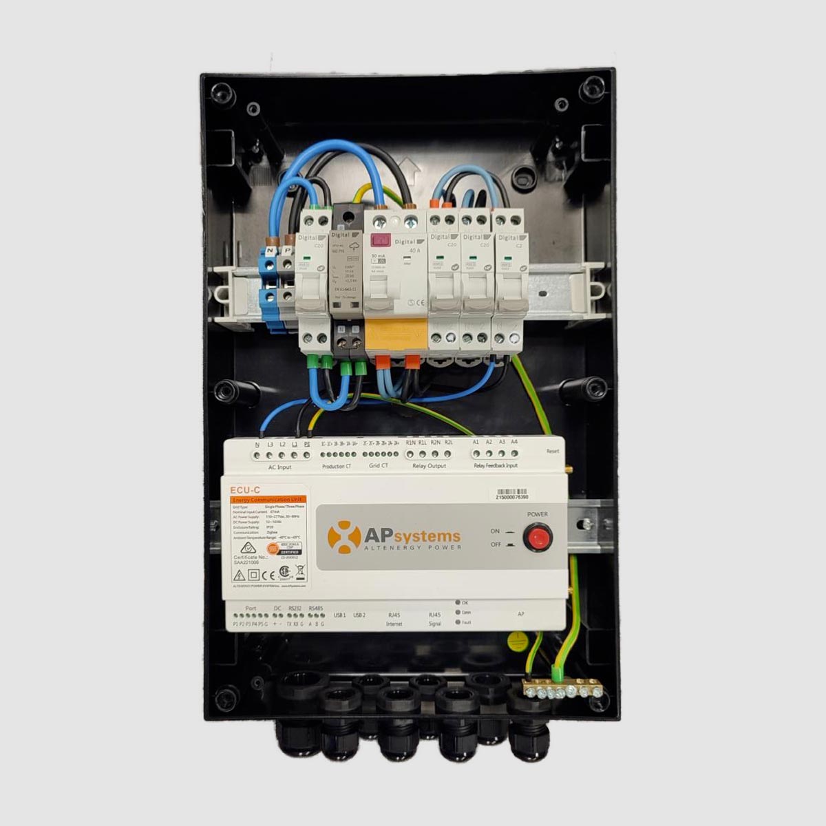 Coffret de Protection AC 3 Kw Monophasé - WA - (Avec emplacement passerelle)