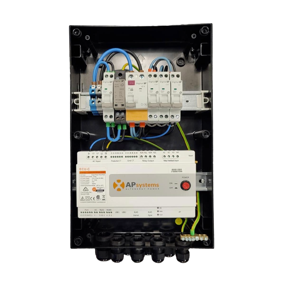 Coffret de Protection AC 3 Kw Monophasé - WA - (Avec emplacement passerelle)