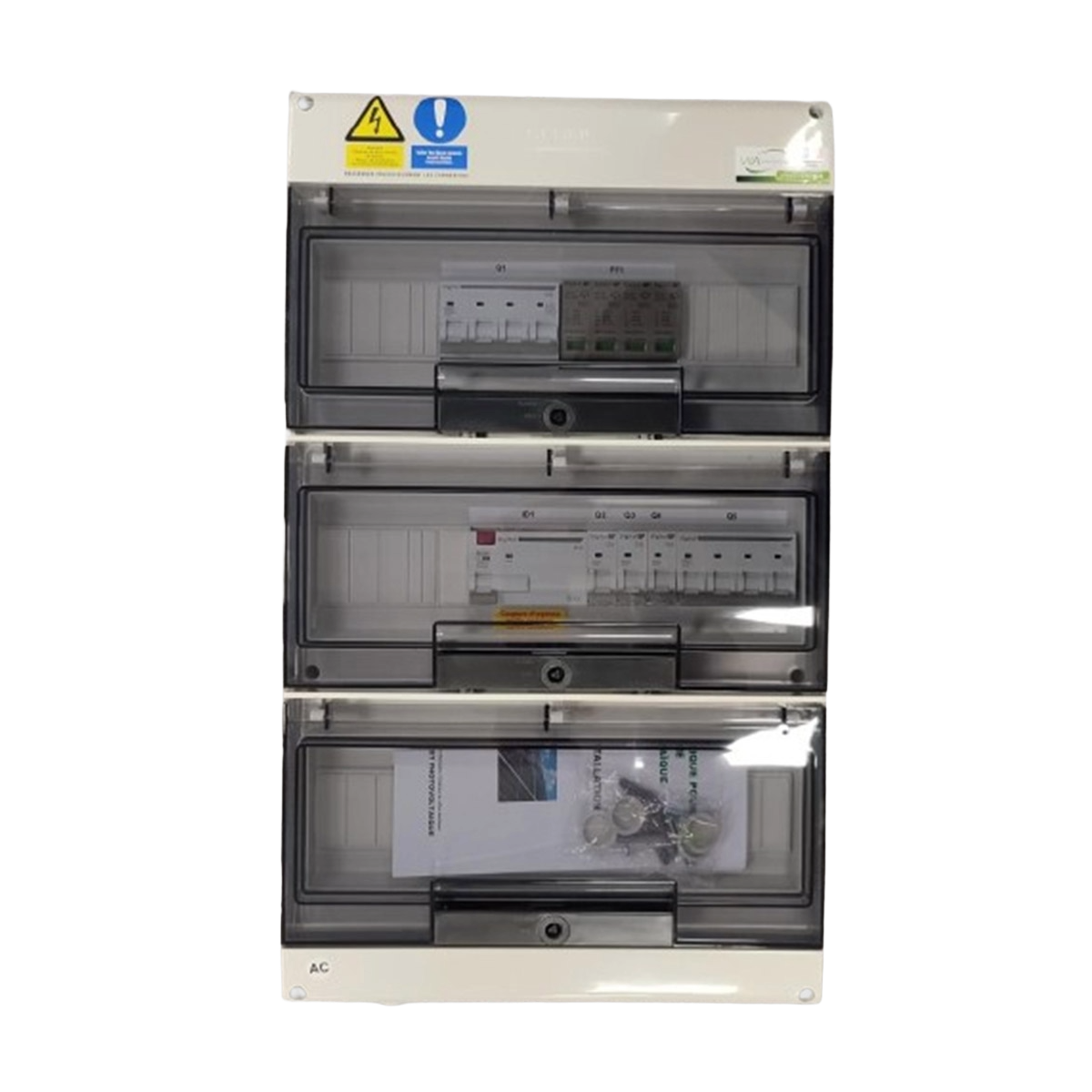 Coffret de Protection AC 9 Kw Triphasé (3 onduleur monophasé) - WA - (Avec emplacement passerelle)