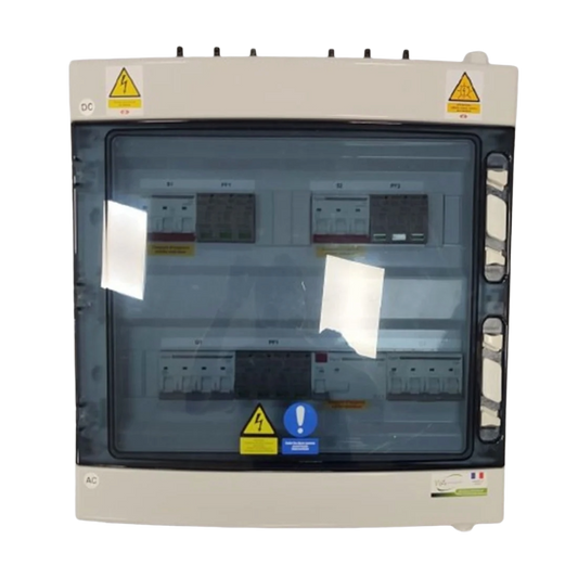 Coffret de Protection PV Duo AC-DC - 9Kw Triphasé - 2 Strings 2MPPT + 2 Strings 1MPPT - WA