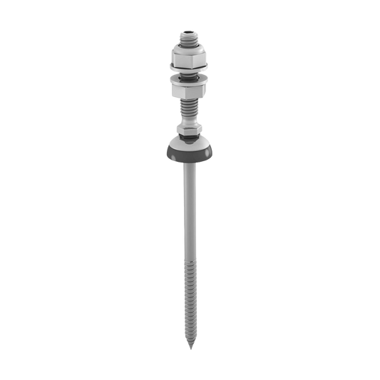 K2 Pattes / Vis double filetage pour Fibro Ciment structure Bois - M10 X 250 Bois