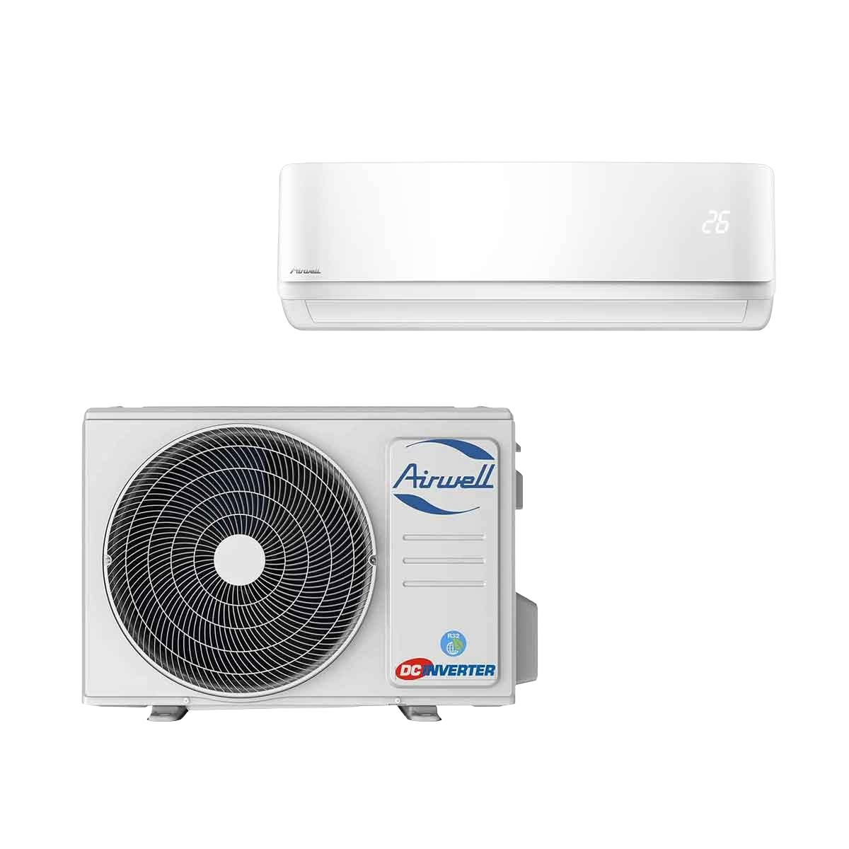 Kit Monosplit Blanc Airwell Harmonia 7,03 / 7,33 Kw (Unité Extérieure + Intérieure Blanc) sans Liaison Frigorifique
