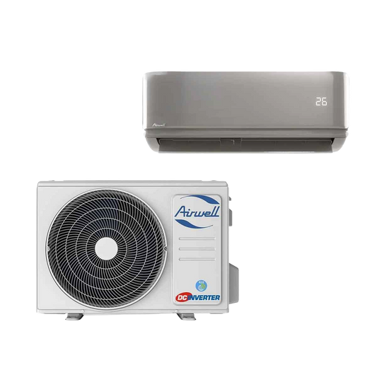 Kit Monosplit Gris Airwell Harmonia 2,64 / 2,92 Kw (Unité Extérieure + Intérieure Gris) sans Liaison Frigorifique