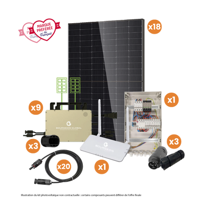 Kit Photovoltaïque Triphasé Bourgeois Global - Elu Marque préféré des Français 2023 et 2024