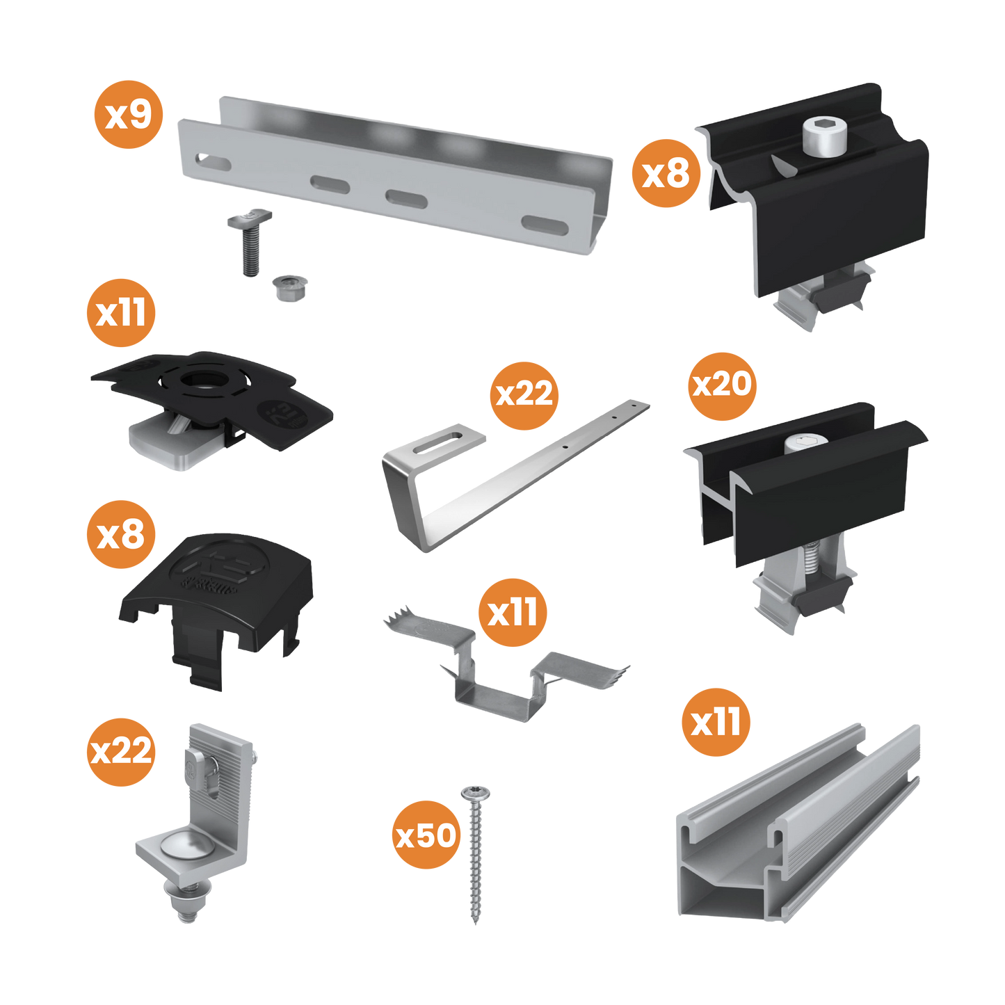 Kit Structure K2S - Toiture Ardoise - Pour Panneaux Photovoltaïques