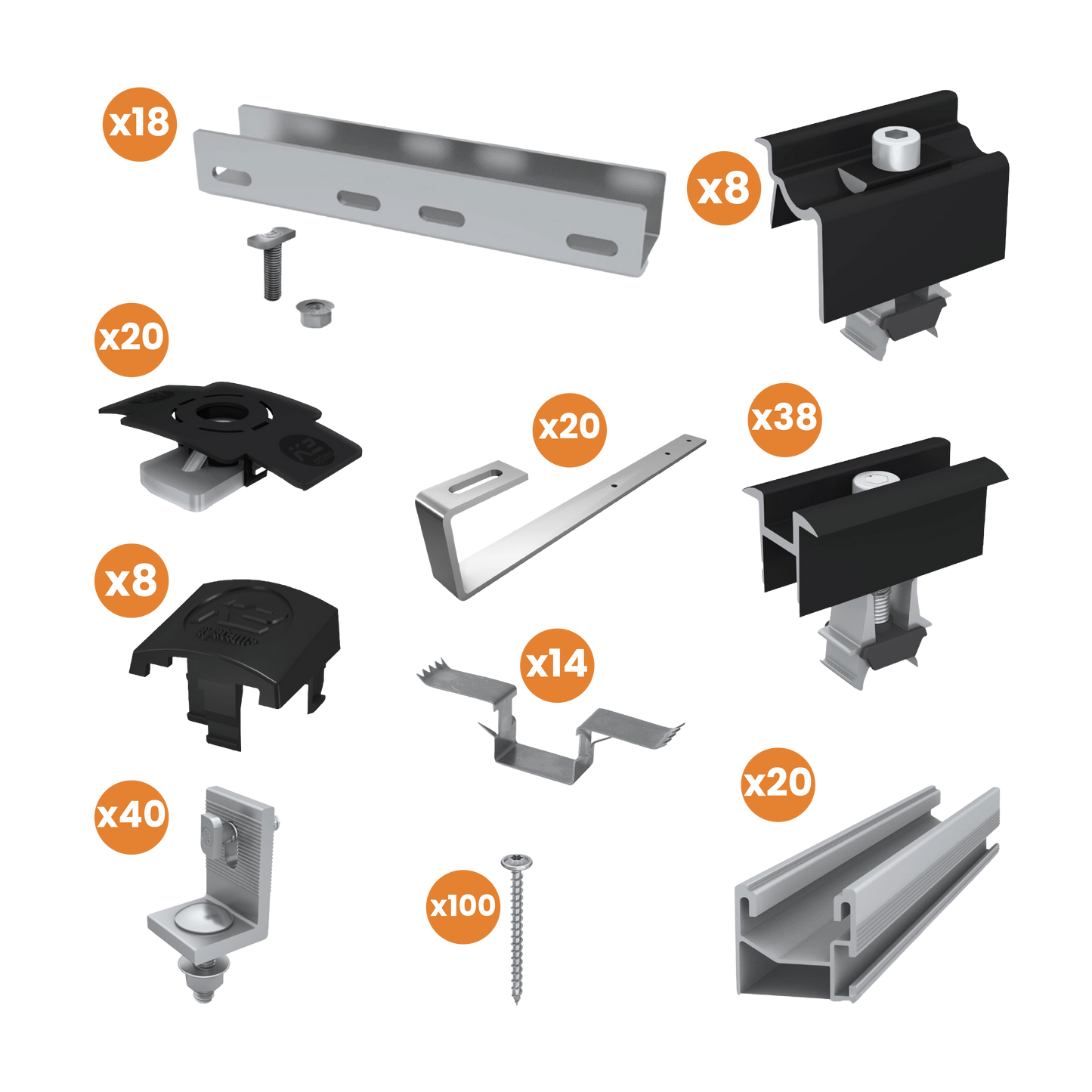 Kit Structure K2S - Toiture Ardoise - Pour Panneaux Photovoltaïques