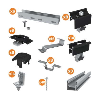 Kit Structure K2S - Tuile Platte ou Picon - Pour Panneaux Photovoltaïques