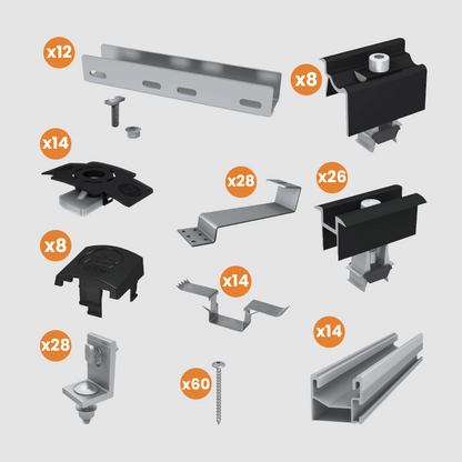 Kit Structure K2S - Tuile Platte ou Picon - Pour Panneaux Photovoltaïques