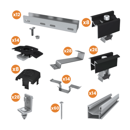 Kit Structure K2S - Tuile Platte ou Picon - Pour Panneaux Photovoltaïques