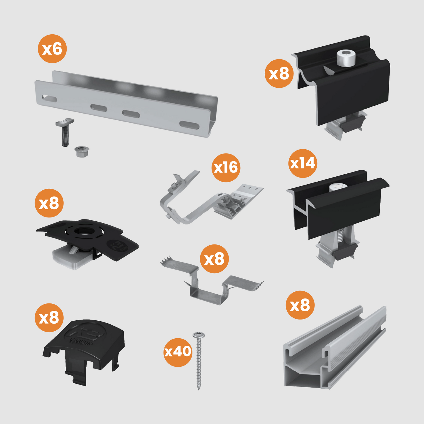 Kit Structure K2S - Tuile Classique - pour Panneaux Photovoltaïques