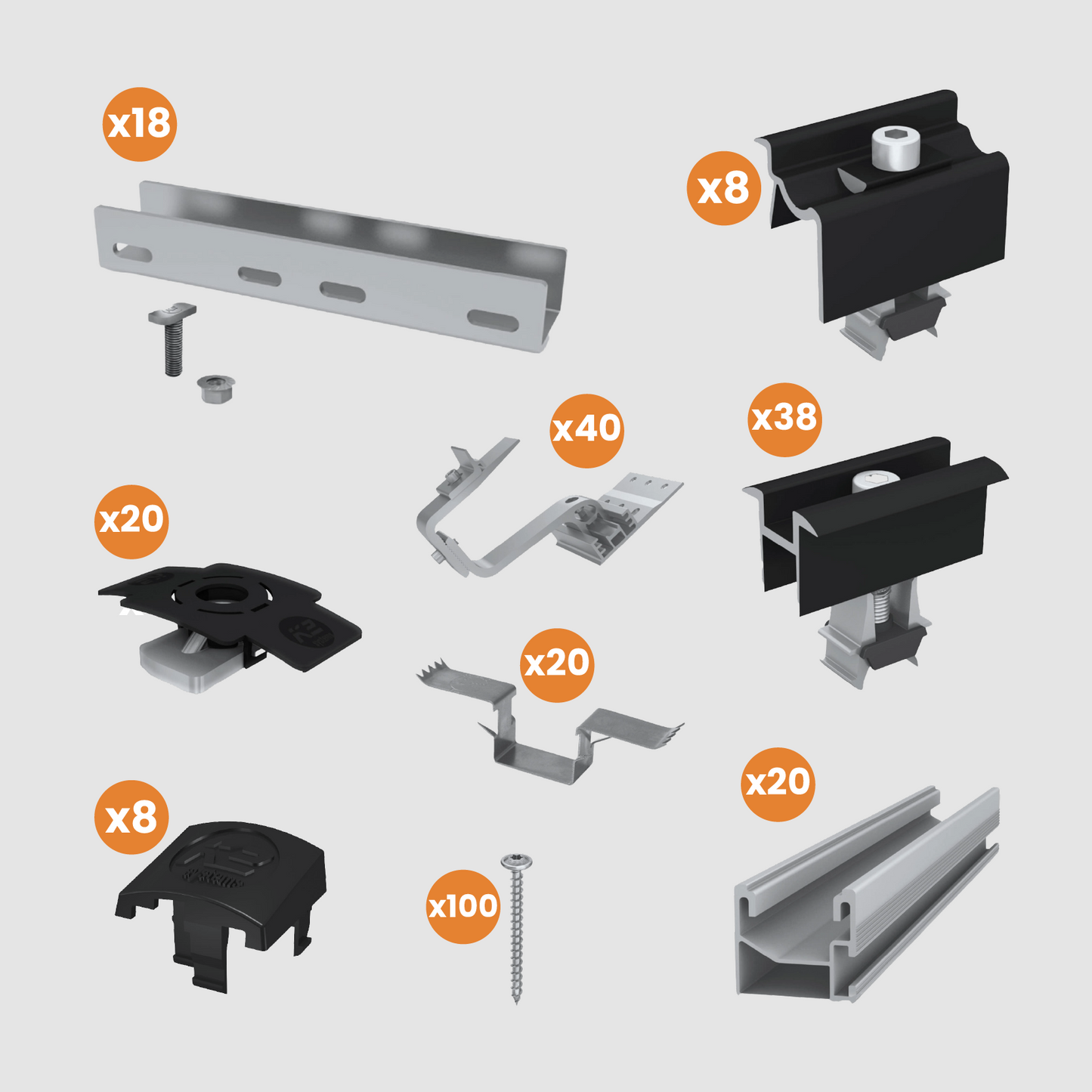 Kit Structure K2S - Tuile Classique - pour Panneaux Photovoltaïques