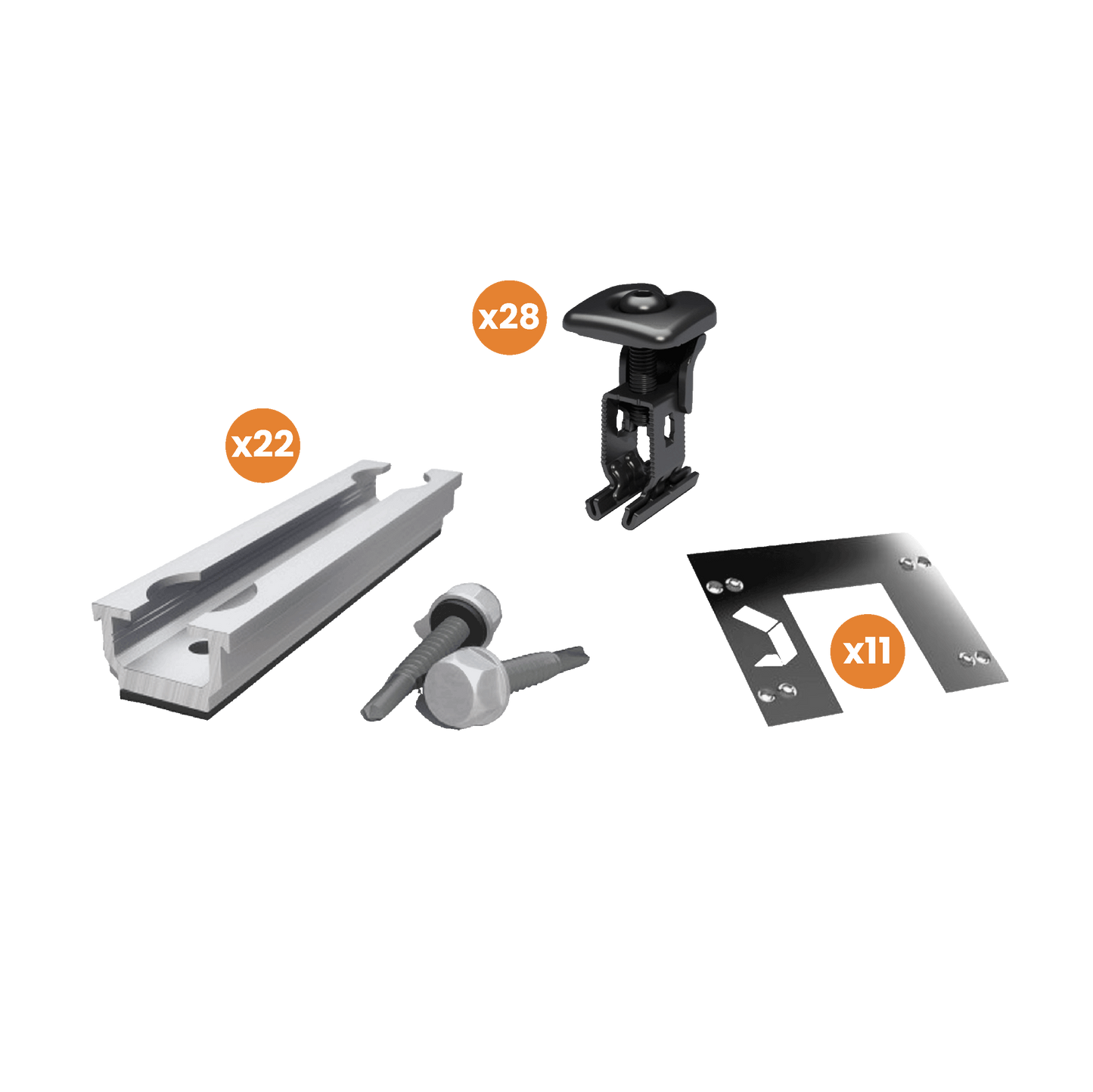 Kit Structure Renusol - Toiture Bac Acier (Paysage) - Pour Panneaux Photovoltaïques