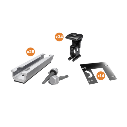 Kit Structure Renusol - Toiture Bac Acier (Paysage) - Pour Panneaux Photovoltaïques