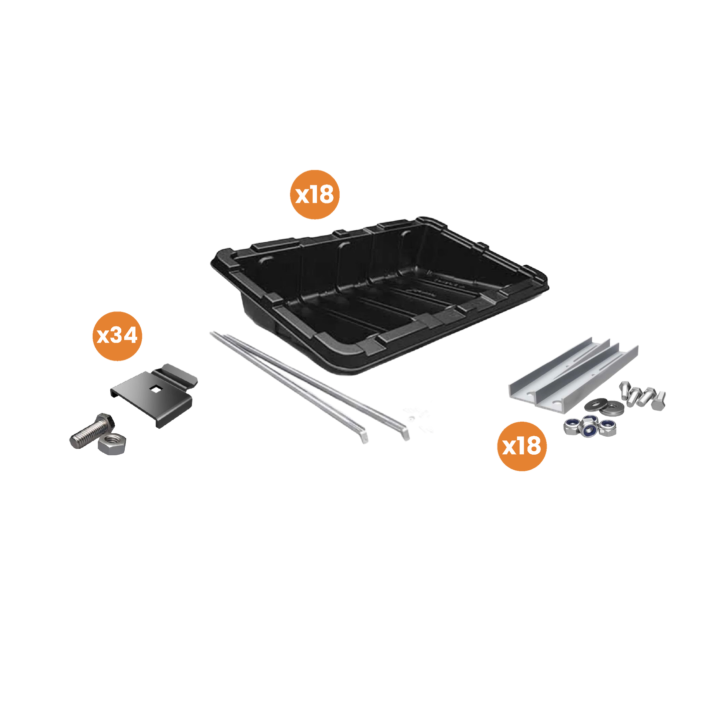 Kit Structure Renusol - Pour pose au sol ou sur toiture plate - Pour Panneaux Photovoltaïques