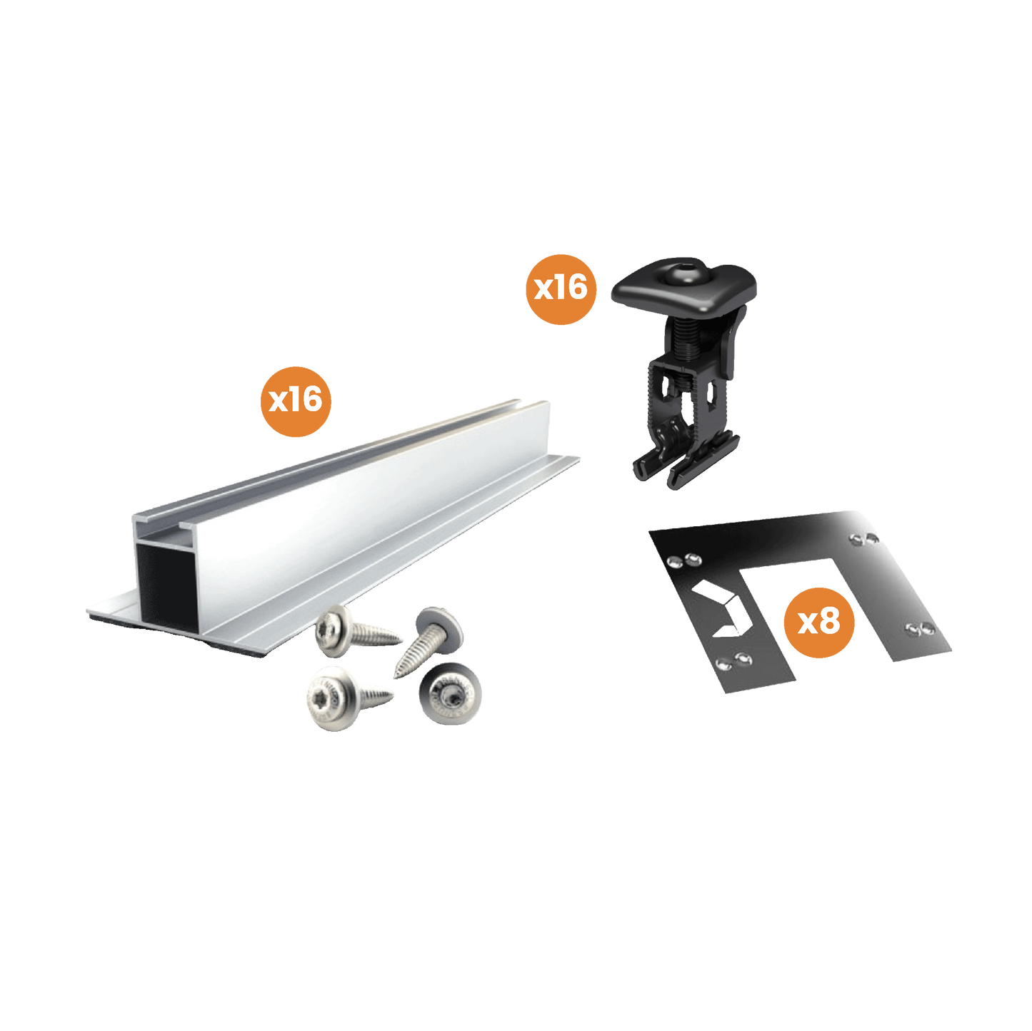 Kit Structure Renusol - Toiture Bac Acier (Portrait) - Pour Panneaux Photovoltaïques
