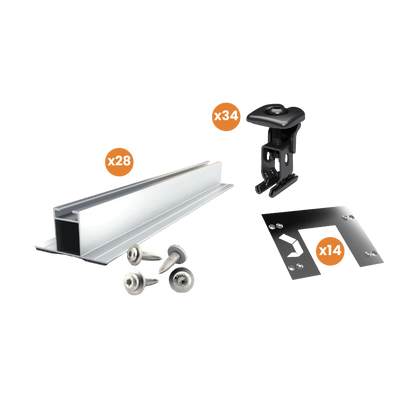 Kit Structure Renusol - Toiture Bac Acier (Portrait) - Pour Panneaux Photovoltaïques