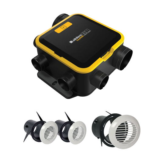 Kit VMC Simple Flux Aldes EasyHome Auto Compact + 3 Grilles Bip