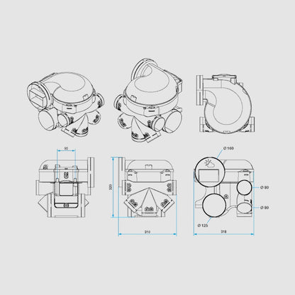 Kit VMC Simple Flux Aldes EasyHome Hygro Compact Premium Micro Watt MW