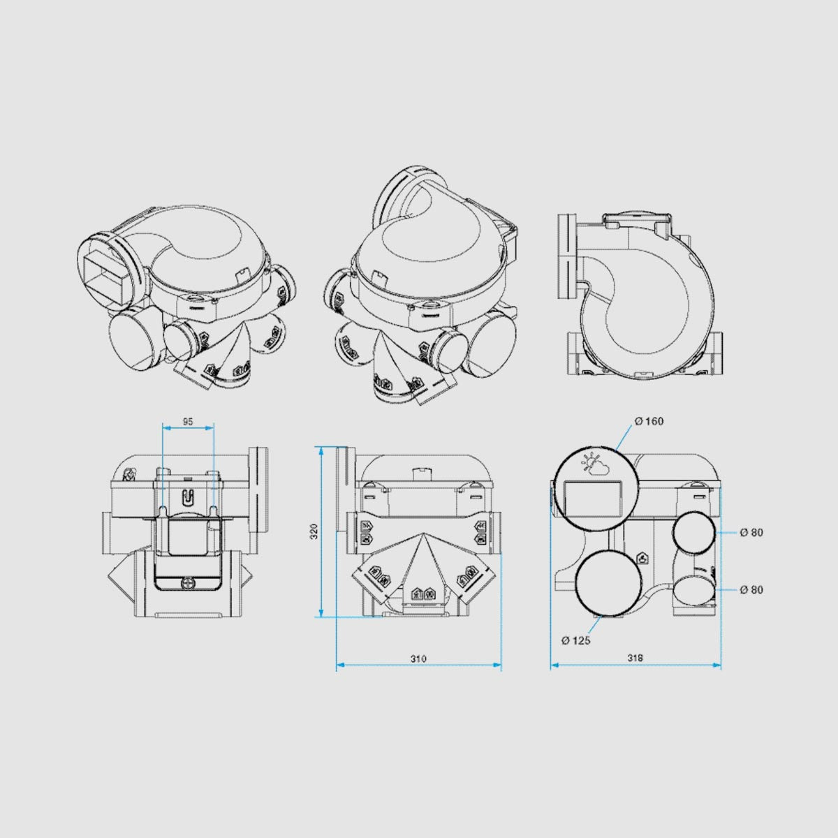 Kit Premium VMC Simple Flux Aldes EasyHome Hygro Combles Micro Watt MW